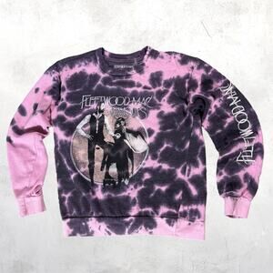 🎸 Fleetwood Mac Rumours Pink Black Tie Dye Sweatshirt Classic Rock XS 🖤